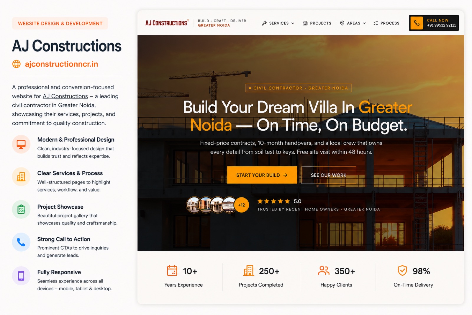 AJ Constructions — Construction website