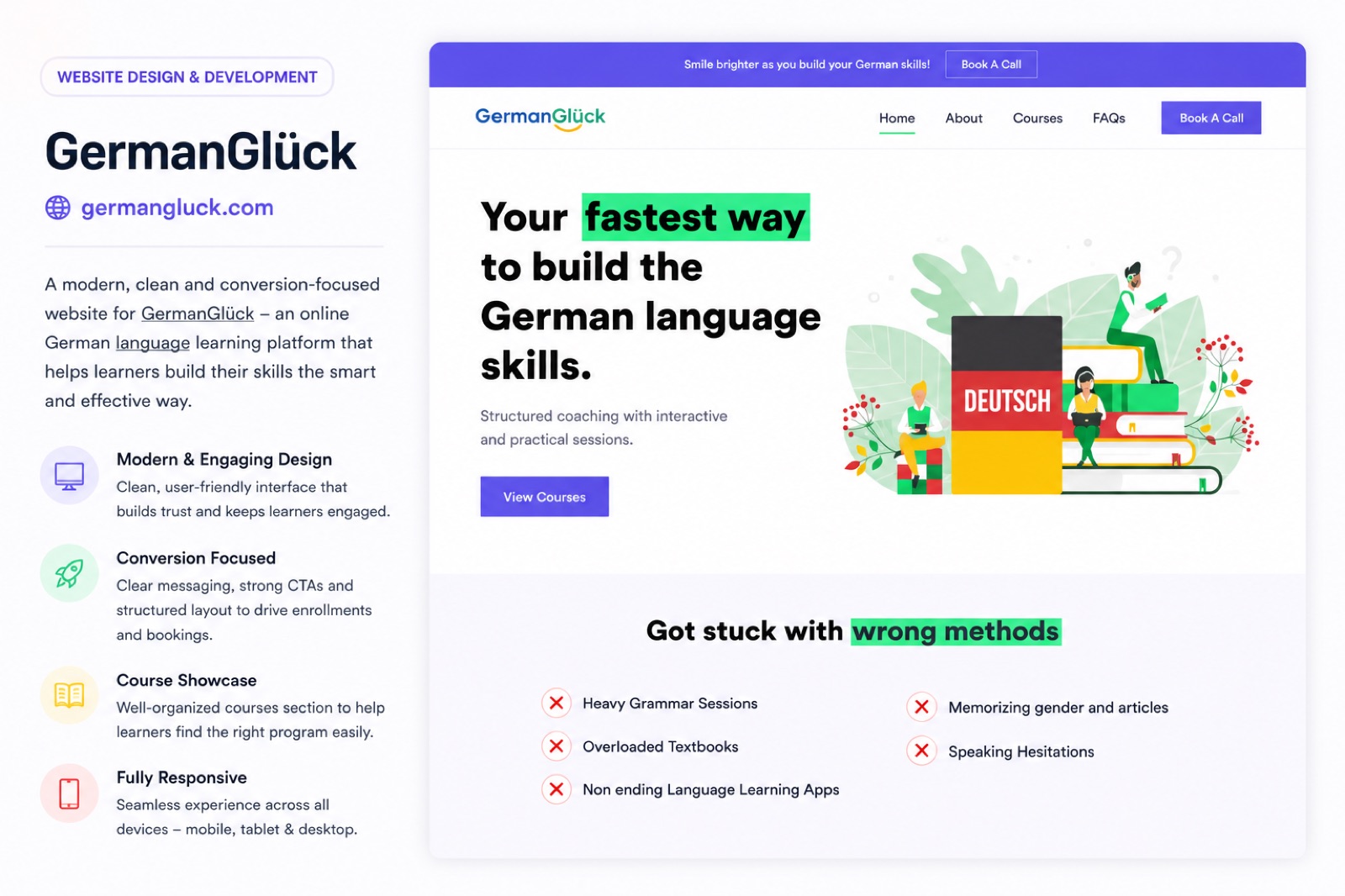 GermanGlück — EdTech website