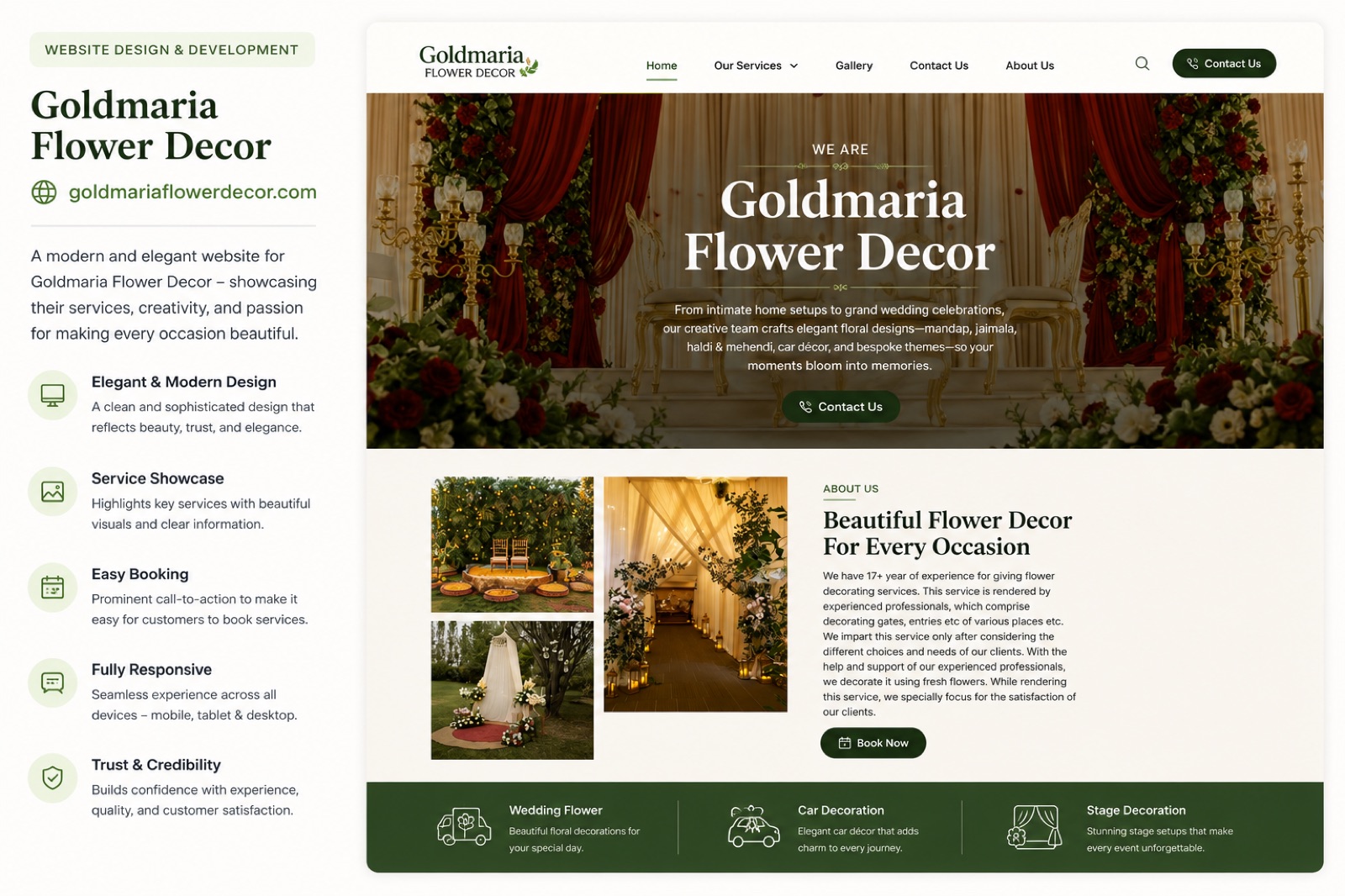 Goldmaria Flower Decor — Florist · Wedding Decor website