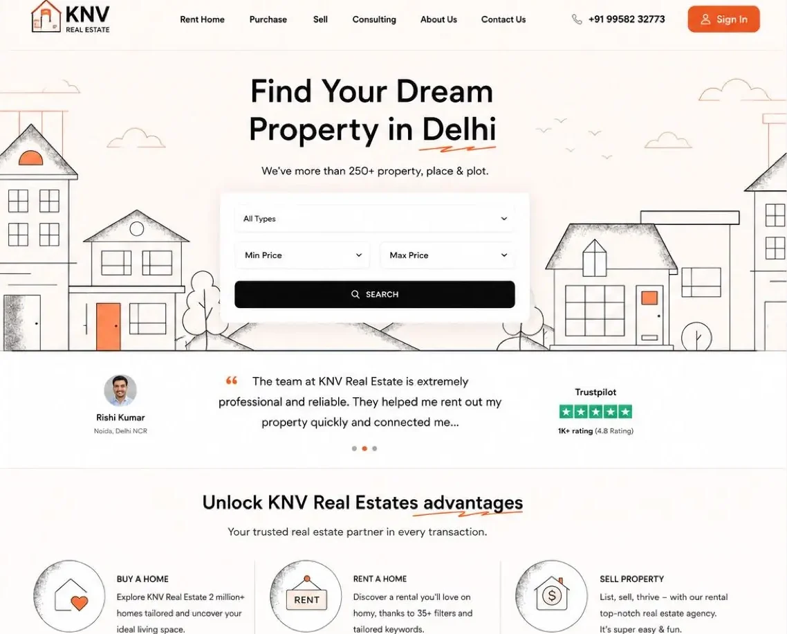 KNV Real Estate website screenshot