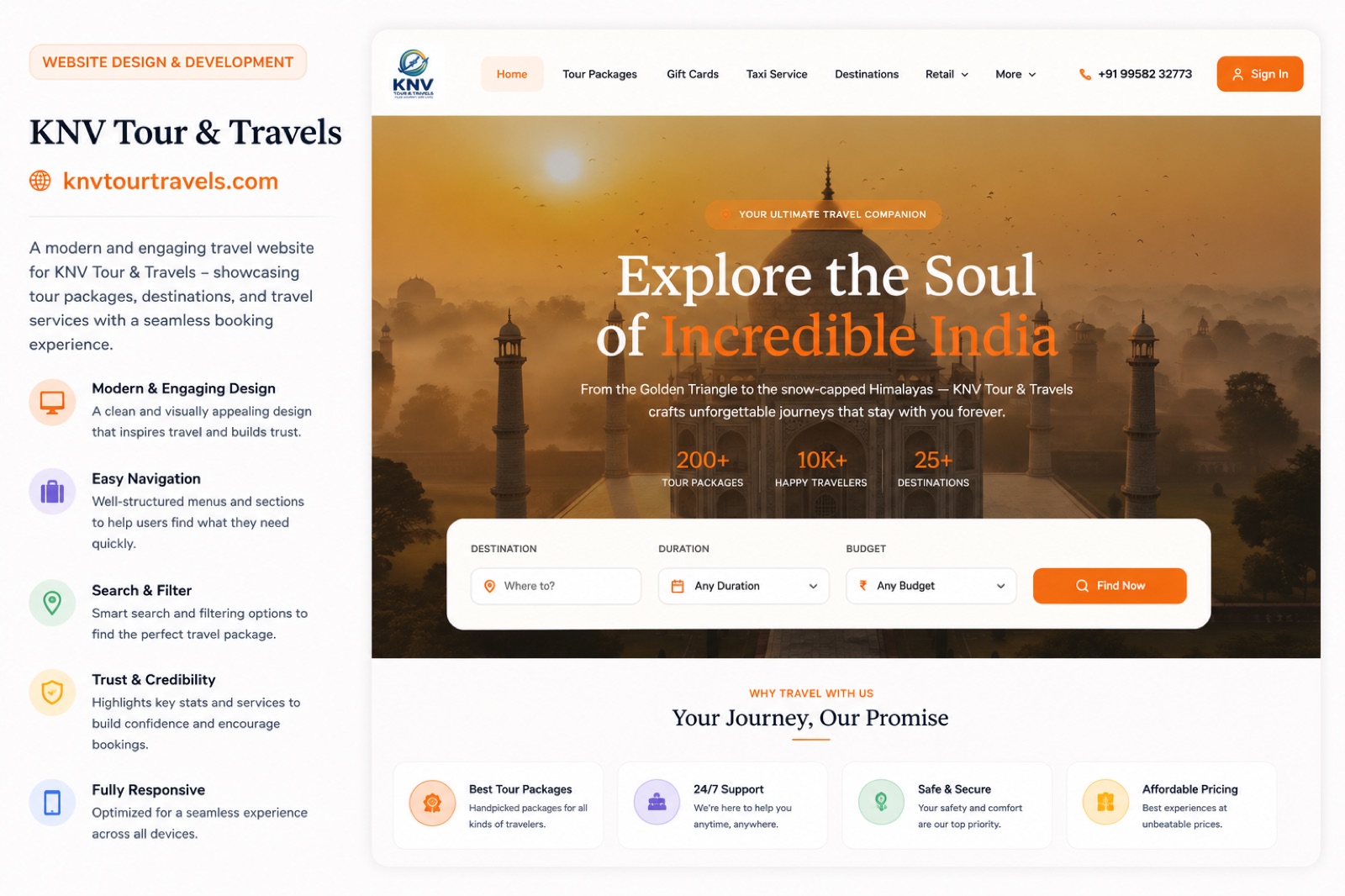KNV Tour & Travels — Travel website